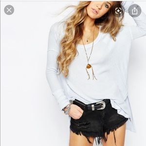 Free People Ventura Waffle Knit Thermal Swing Tee